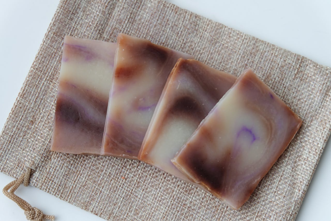 Four bars of organic soap