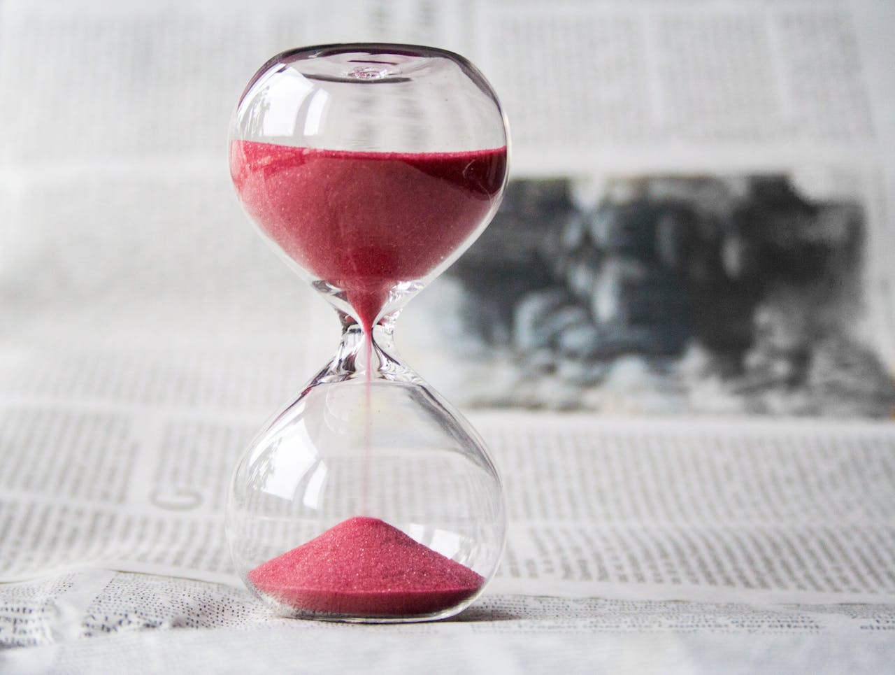 A glass sand clock