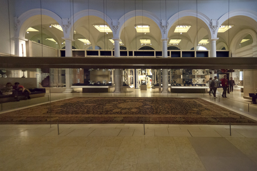 The Ardabil carpet displayed at Victoria and Albert Museum.