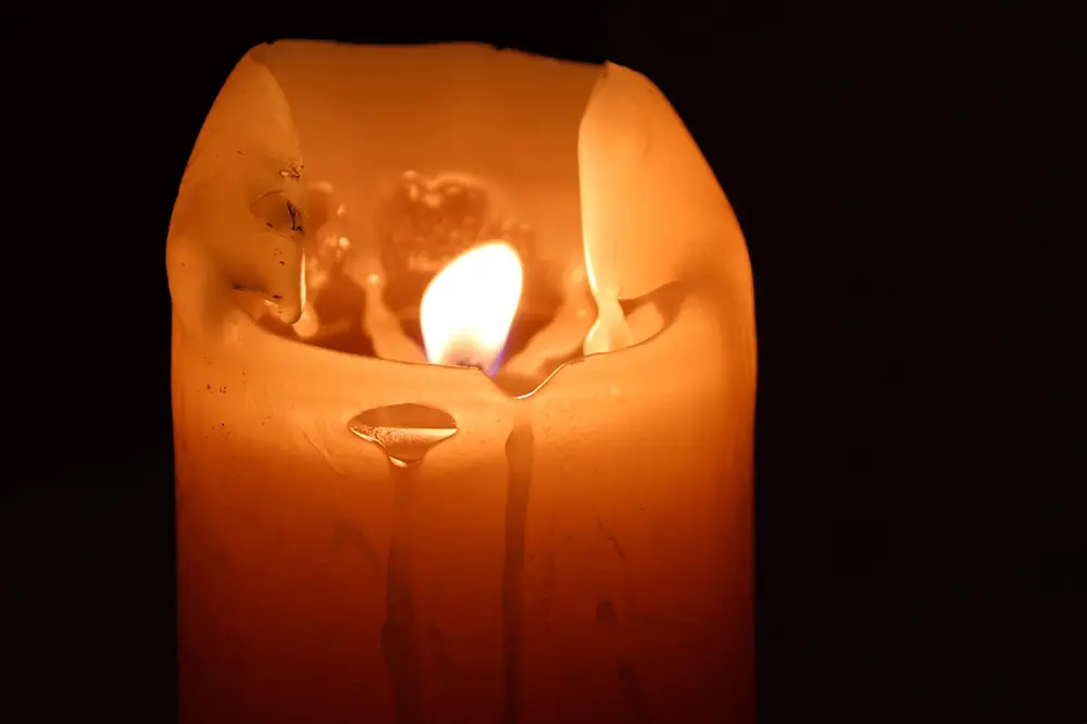 Candle Wax Melting from a Burning Candle