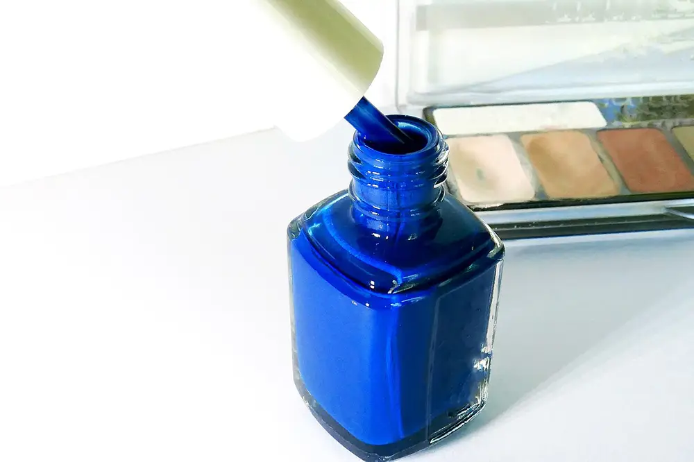 Blue Nail Polish Bottle