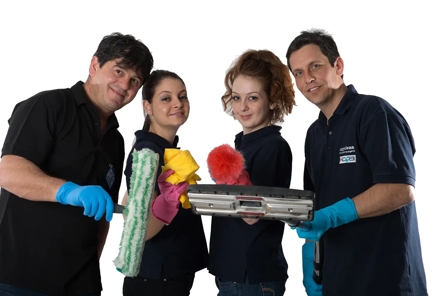 End of Tenancy Cleaners Holding Cleaning Tools