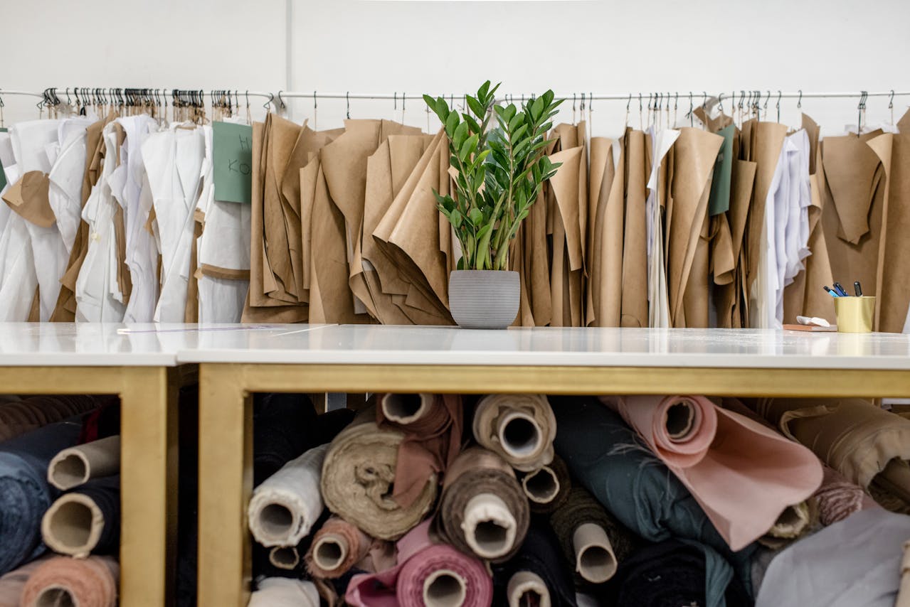 An assortment of various types of fabrics