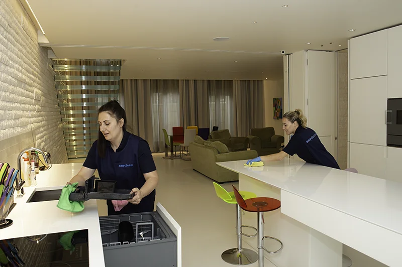 Anyclean house cleaners cleaning a kitchen